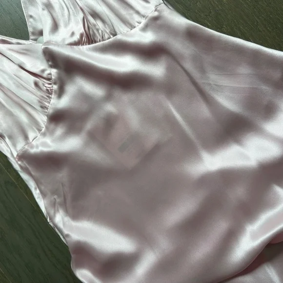 Reformation Pernille Silk Maxi Dress Tie Cherry Blossom Baby Pink MEDIUM - Picture 7 of 12